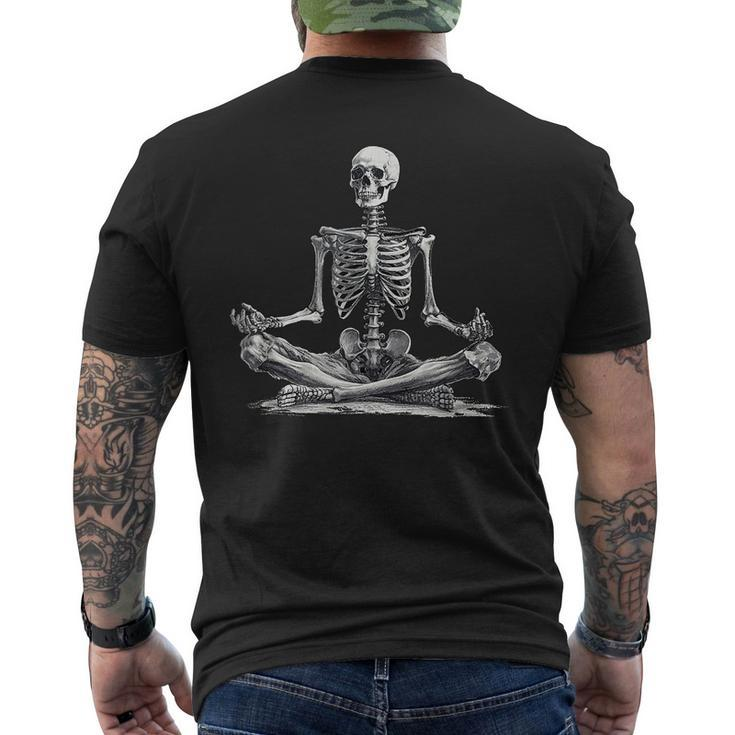 Meditation Yoga Skeleton Halloween Men's T-shirt Back Print