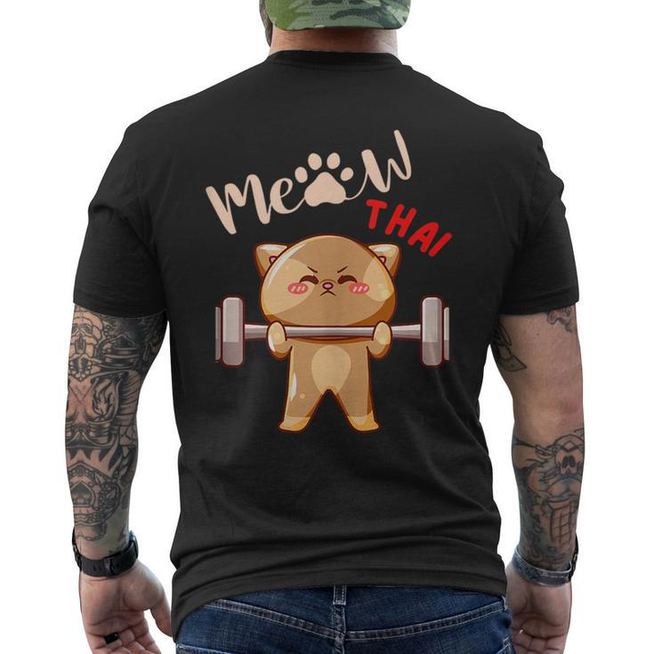 Funny Meow Thai Design For Thai Weightlifting Sport Lovers  Men's Crewneck Short Sleeve Back Print T-shirt