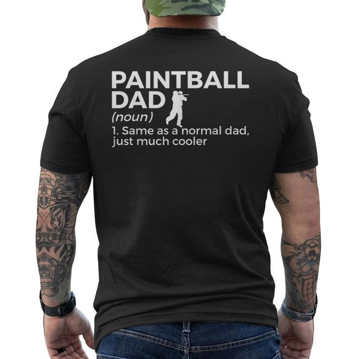 Funny Paintball Dad Definition Paintballing  Mens Back Print T-shirt