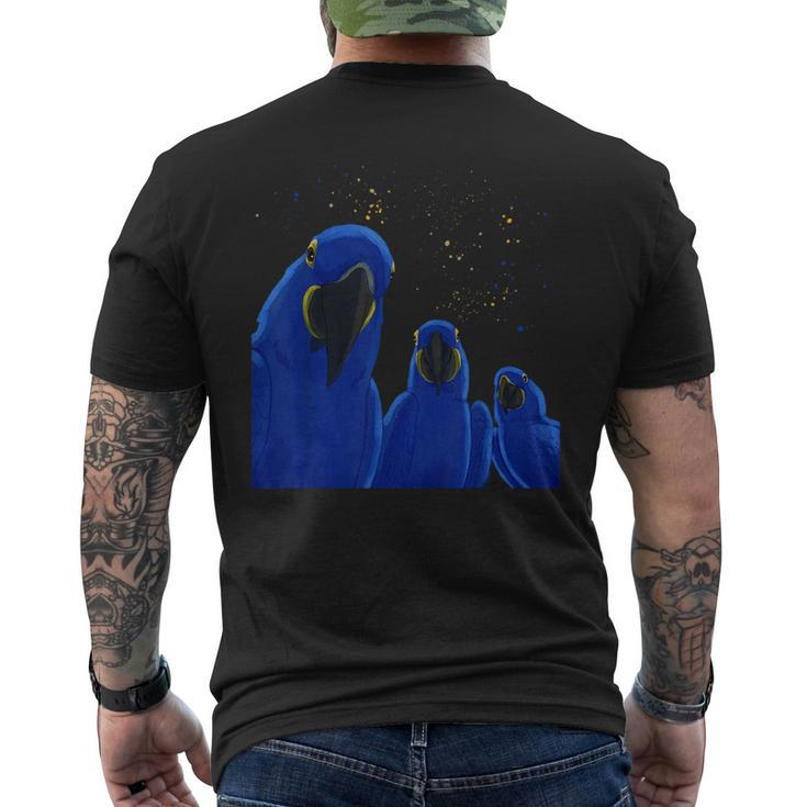 Funny Parrots Birds Hyacinth Macaw  Mens Back Print T-shirt