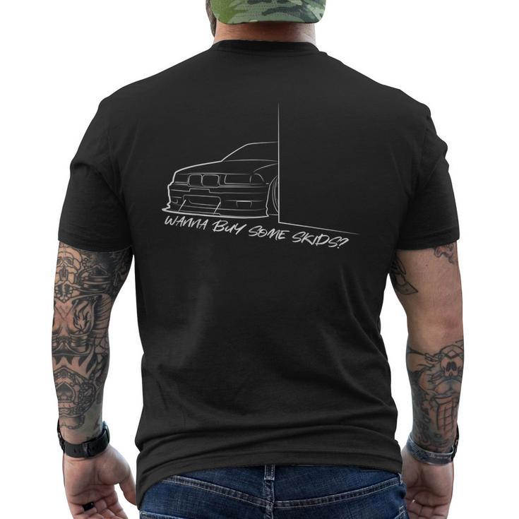 Funny Peeking E36 Drift Car Graphic Mens Back Print T-shirt