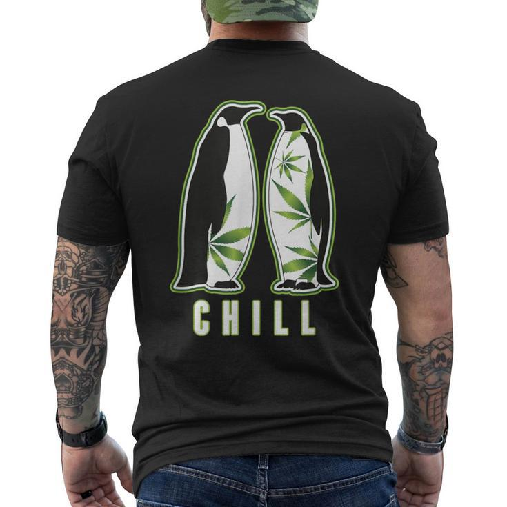 Penguin Marijuana Chill Weed 420 Marijuana Bud Pun Men's T-shirt Back Print