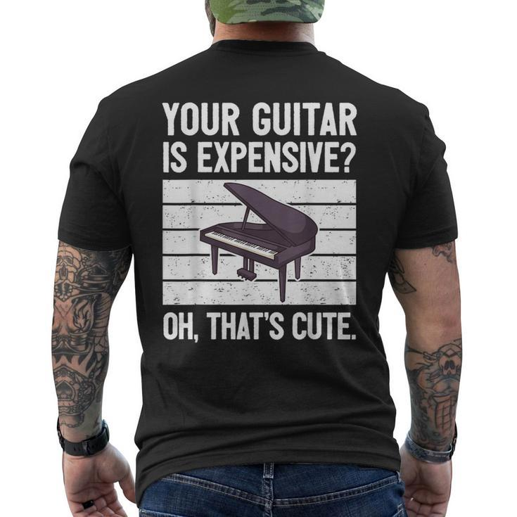 Piano Player Pianist Musician Saying I Guitar Men's T-shirt Back Print