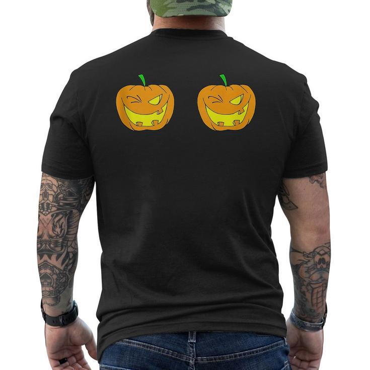 Funny Pumpkins Scary Costume Humor Veggy Ghosts Joke  Mens Back Print T-shirt