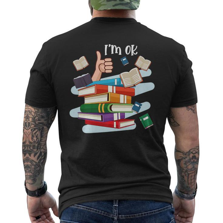 Funny Reading Book Lovers Im Ok National Book Lovers Day   Reading Funny Designs Funny Gifts Mens Back Print T-shirt