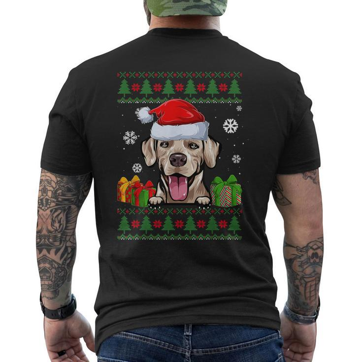Rhodesian Ridgeback Santa Hat Ugly Christmas Sweater Men's T-shirt Back Print