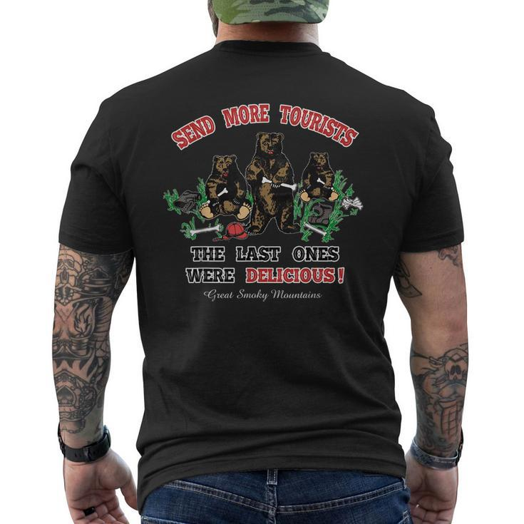 Funny Send More Tourists Great Smoky Mountain Bear Souvenir  Mens Back Print T-shirt