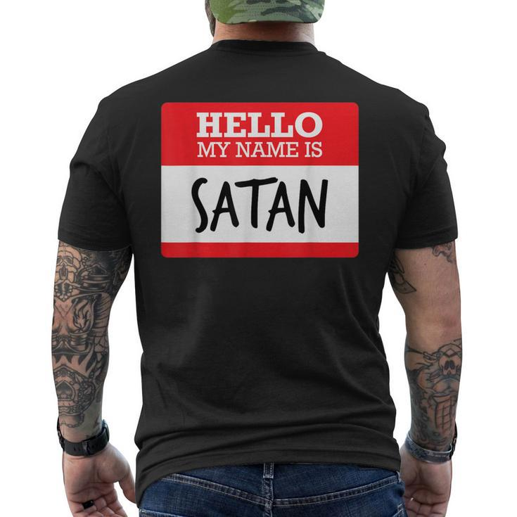 Simple Hello My Name Is Satan Costume T Men's T-shirt Back Print