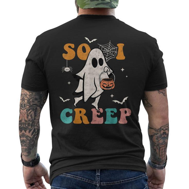 So I Creep Retro Halloween Spooky Ghost Men's T-shirt Back Print - Thegiftio