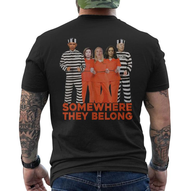 Somewhere They Belong Obama Biden Harris In Prison Men's T-shirt Back Print
