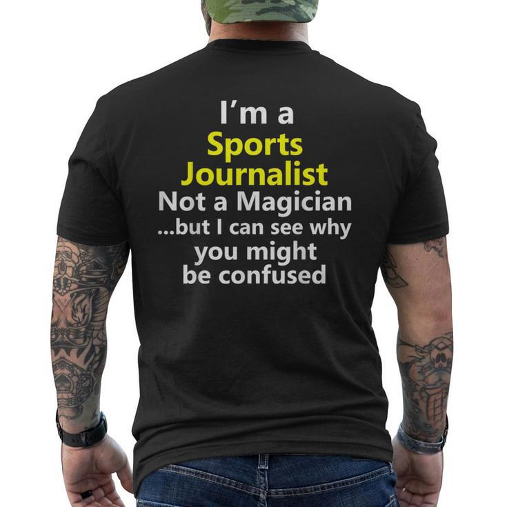 Funny Sports Journalist Job Career Report News Anchor Gift  Mens Back Print T-shirt