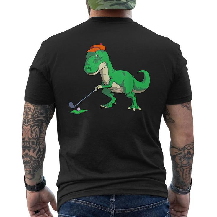 T Rex Dinosaur Golf For Golfer Men's T-shirt Back Print