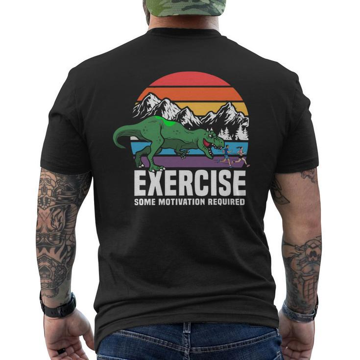 Funny T Rex Gym Exercise Workout Fitness Motivational Runner 2 Mens Back Print T-shirt