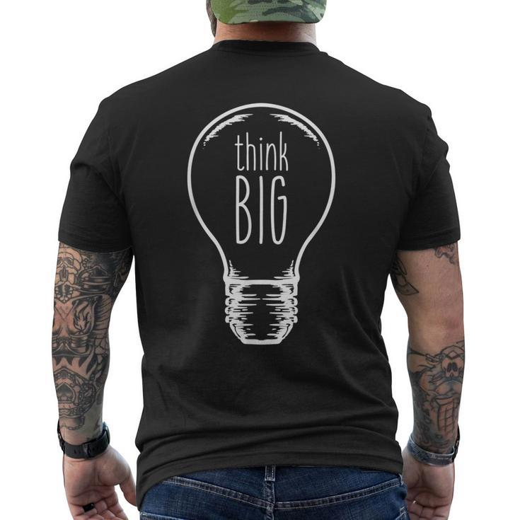 Funny Think Big Light Bulb  Mens Back Print T-shirt
