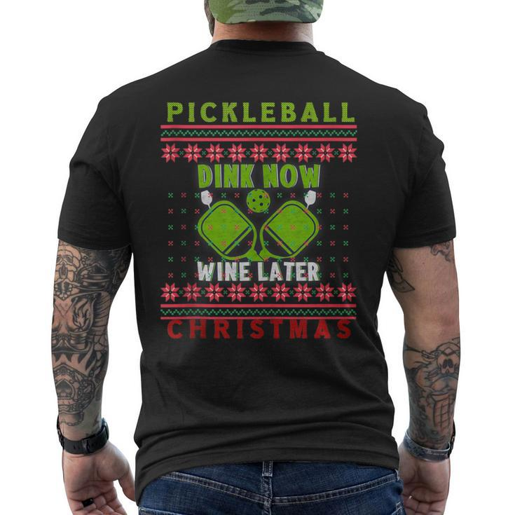 Ugly Christmas Sweater Kitchen Ace Pickleball Player Men's T-shirt Back Print