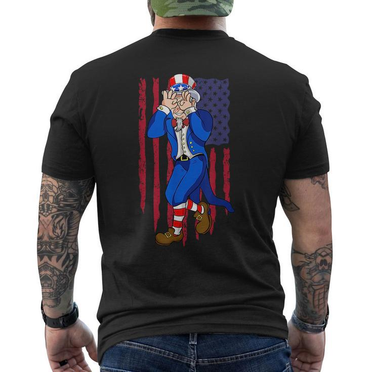 Funny Uncle Sam Dance 4Th Of July Independence Day Mens Back Print T-shirt