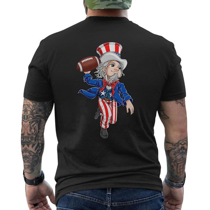 Funny Uncle Sam Football American Flag Indepedence Day Boys   Mens Back Print T-shirt