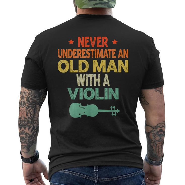Never Underestimate An Old Man With A Violin Lovers Men's T-shirt Back Print