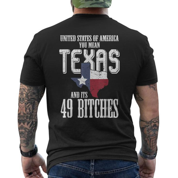 Funny Usa Flag United States Of America Texas Texas Funny Designs Gifts And Merchandise Funny Gifts Mens Back Print T-shirt
