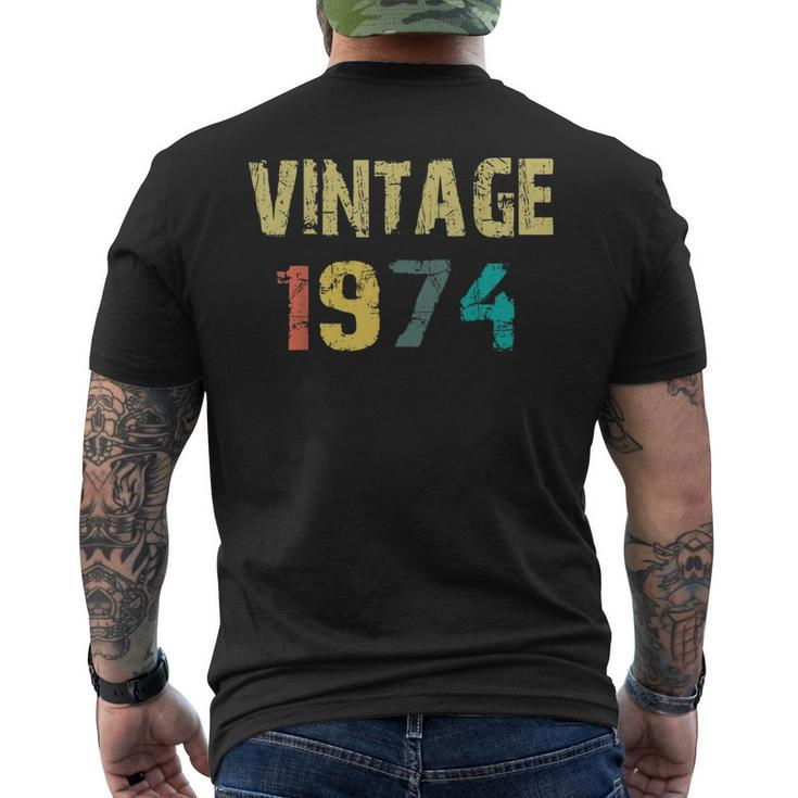 Funny Vintage  Born In 1974 Retro 45Th Birthday Gifts Mens Back Print T-shirt