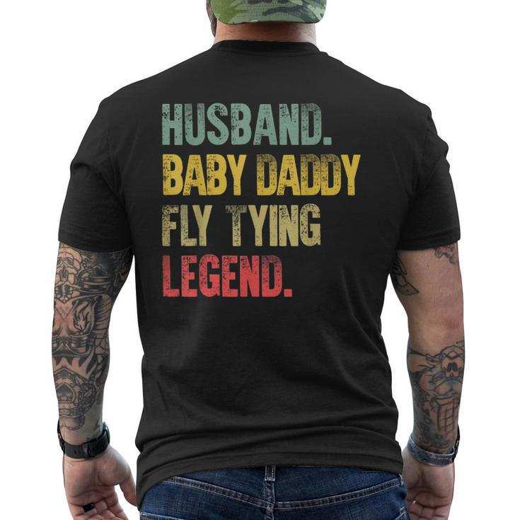 Vintage Husband Baby Daddy Fly Tying Legend Men's T-shirt Back Print