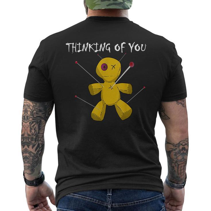 Voodoo Doll Really Scary Creepy Broom Hat Horror Creepy Men's T-shirt Back Print