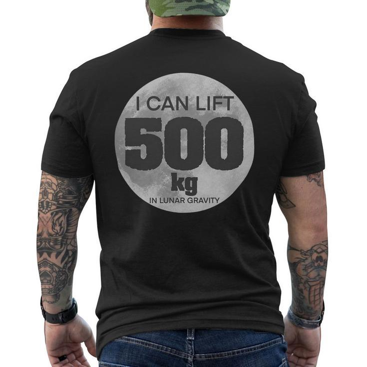 Funny Weight Lifting Brag Moon Novelty Gym Gag Idea 500Kg Mens Back Print T-shirt