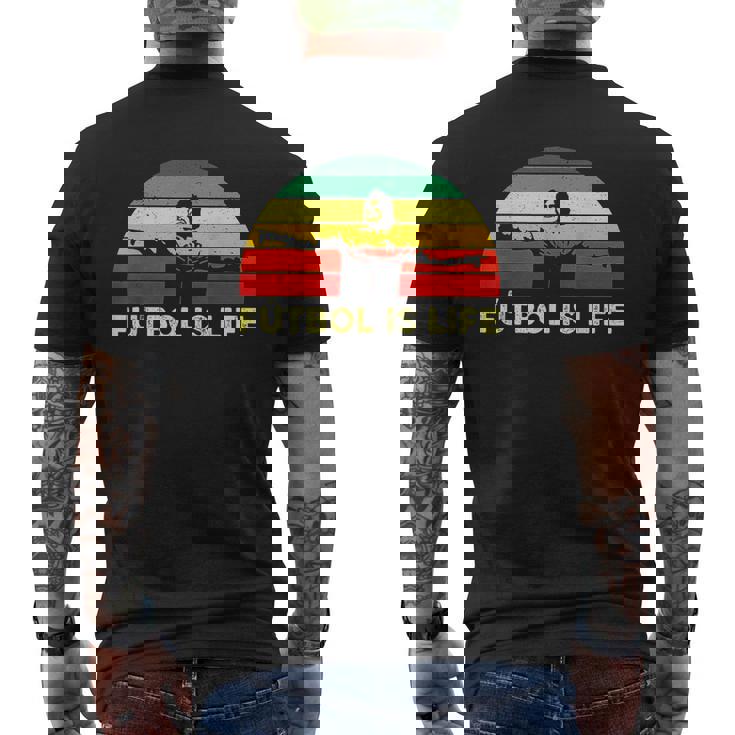 Futbol Is Life Retro Vintage Mens Back Print T-shirt