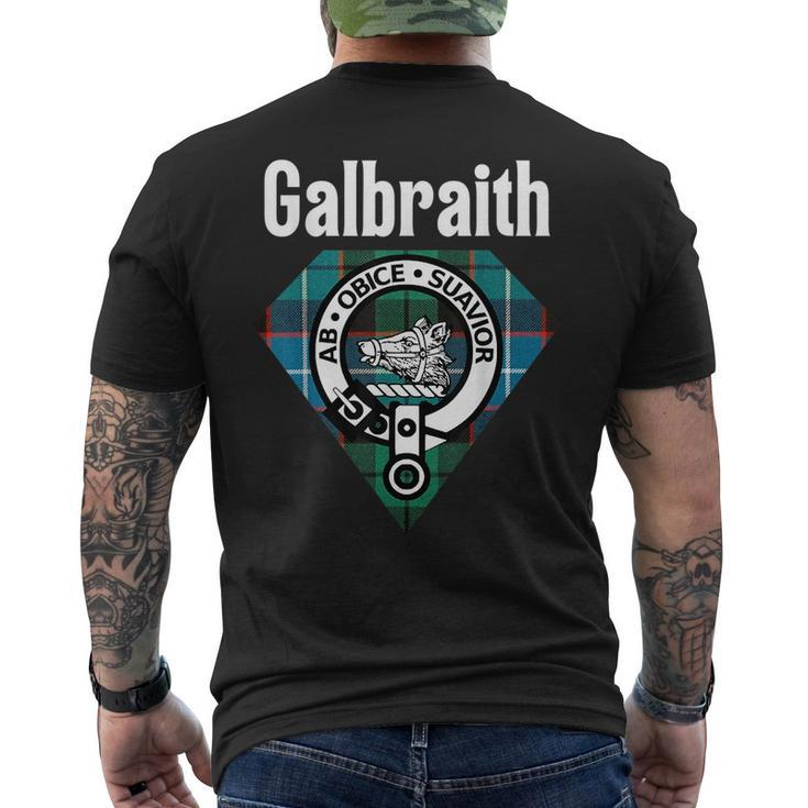 Galbraith Clan Scottish Name Coat Of Arms Tartan Mens Back Print T-shirt