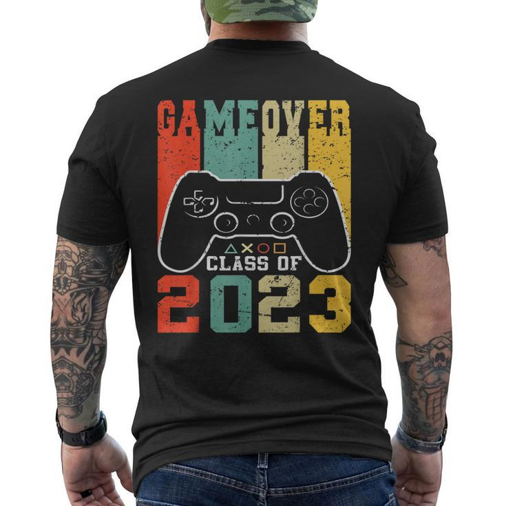 Game Over Class Of 2023 Video Games Vintage Graduation Gamer Men's Back Print T-shirt