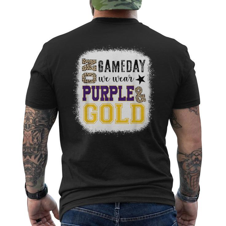 On Gameday Football We Wear Purple And Gold Leopard Print Men's T-shirt Back Print