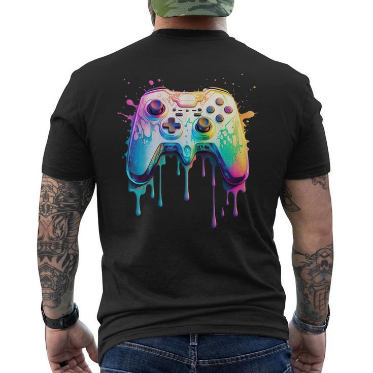 Gamer Graphic Video Game Colorful Video Game Lover Men's T-shirt Back Print