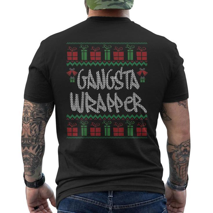 Gangsta Wrapper Ugly Christmas Sweaters Men's T-shirt Back Print