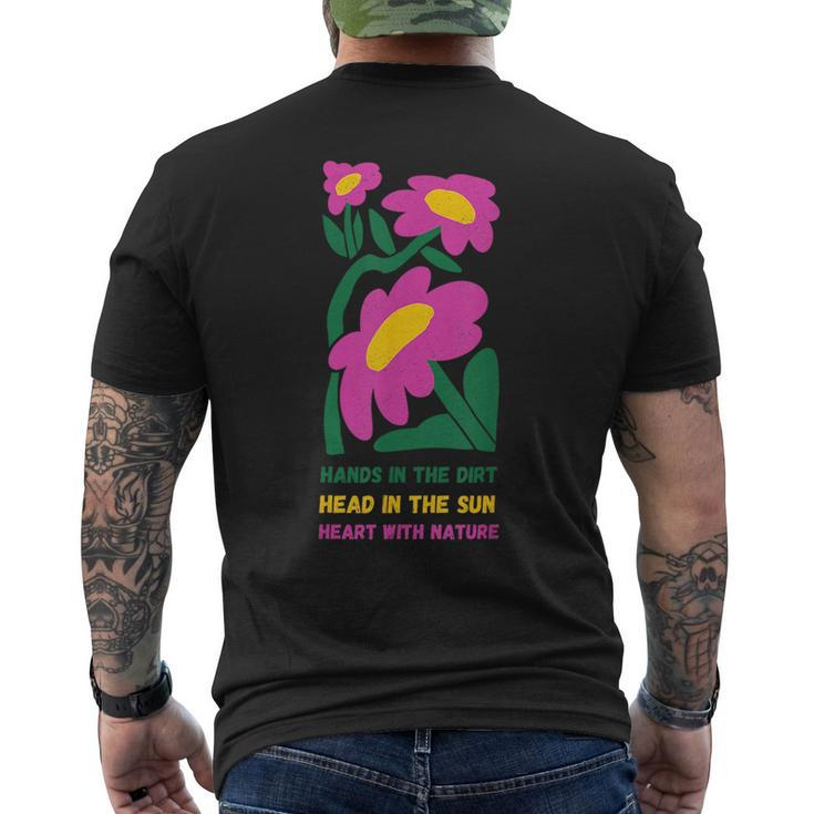 Gardening Lover Hands In The Dirt Heart With Nature  Men's Crewneck Short Sleeve Back Print T-shirt
