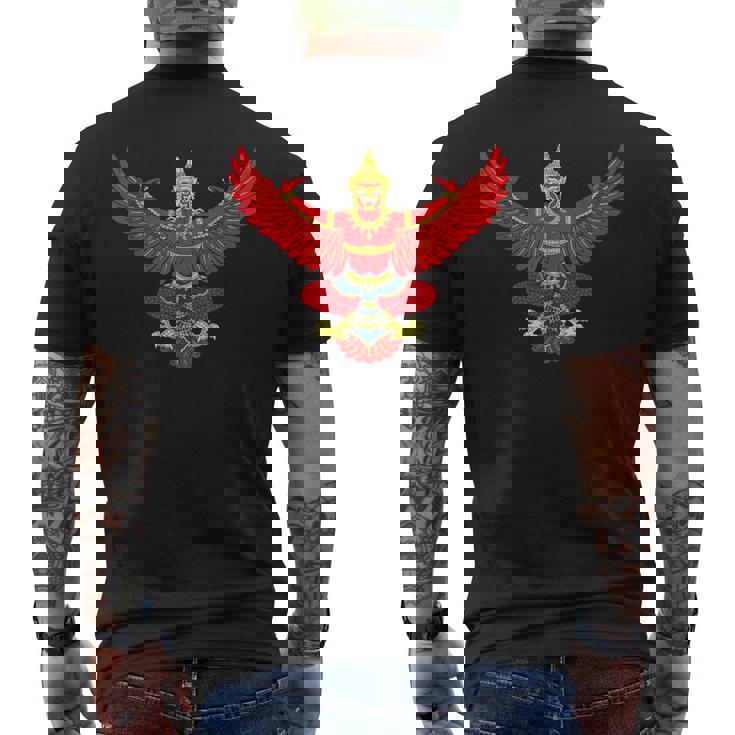 Garuda Emblem Of Thailand Thai Buddha Sabaidee Men's T-shirt Back Print