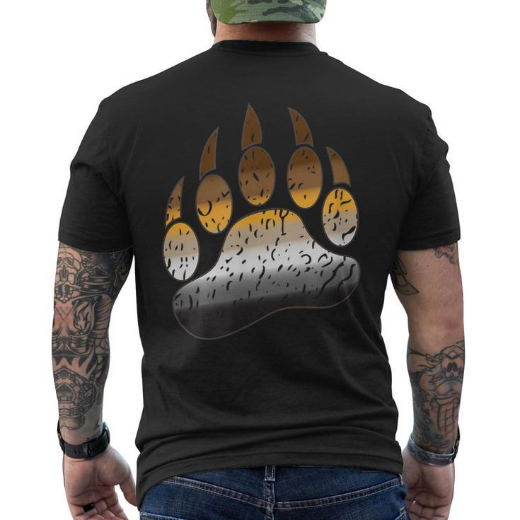 Gay Bear Paw Pride Men Distressed  Mens Back Print T-shirt
