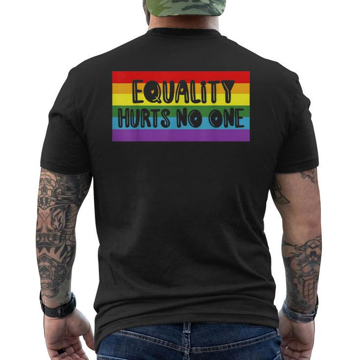 Gay Pride Equality Hurts No One Love Wins Mens Back Print T-shirt