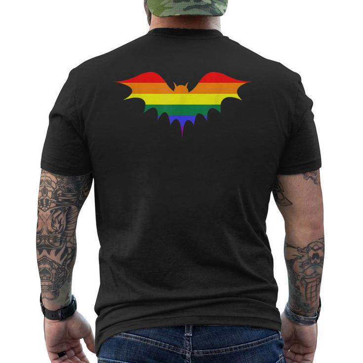 Gay Pride Vampire Sex Slang Halloween Bat Lgbtq Flag Humor Men's T-shirt Back Print