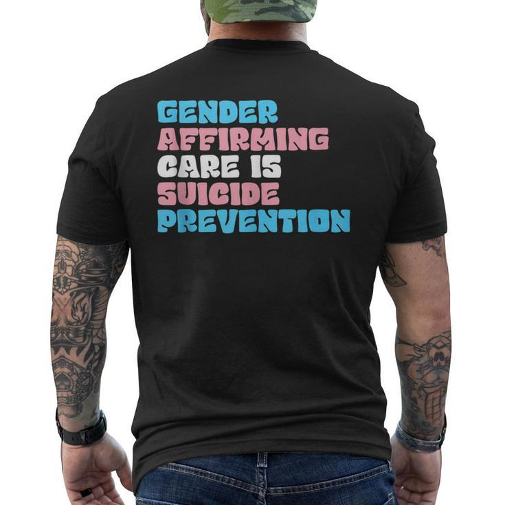 Gender Affirming Care Is Suicide Prevention Lgbt Rights   Mens Back Print T-shirt