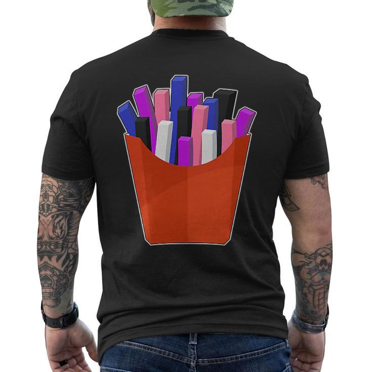 Genderfluid Lgbtq Potato French Fries Pocket Gay Pride   Mens Back Print T-shirt