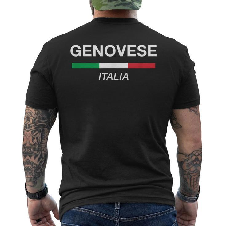 Genovese Italian Name Italy Flag Italia Family Surname  Mens Back Print T-shirt