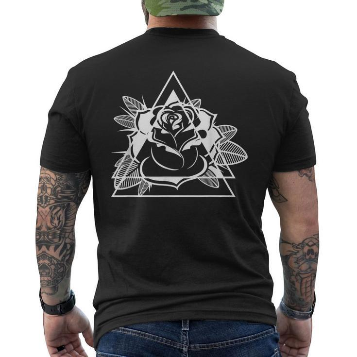 Geometric Rose Gardener Gardening Rose Men's T-shirt Back Print