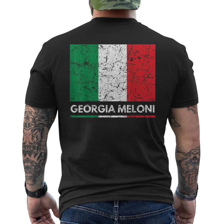Georgia Meloni Italian Hero Italy Flag  Mens Back Print T-shirt