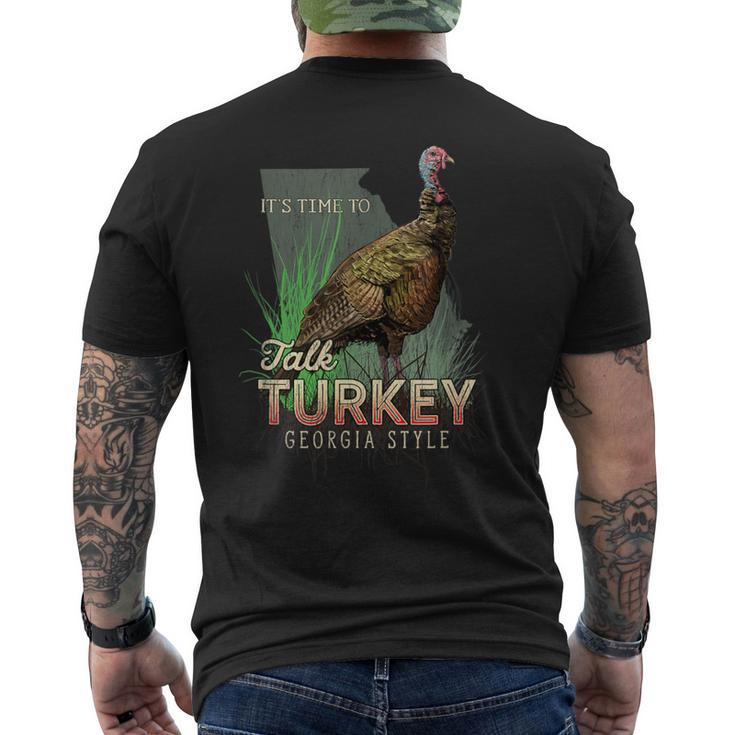 Georgia Turkey Hunting Time To Talk Turkey Men's T-shirt Back Print