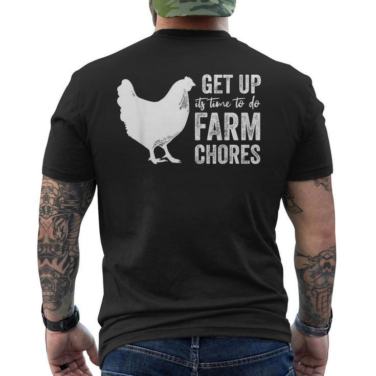 Get Up Its Time To Do Farm Chores  Mens Back Print T-shirt