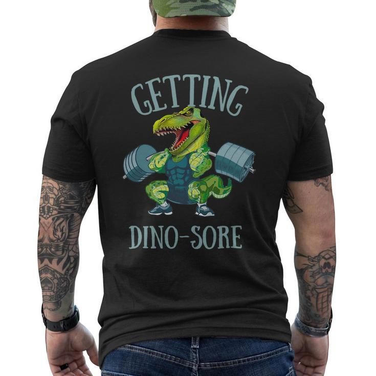 Getting Dinosore Funny Weight Lifting Workout Gym Mens Back Print T-shirt