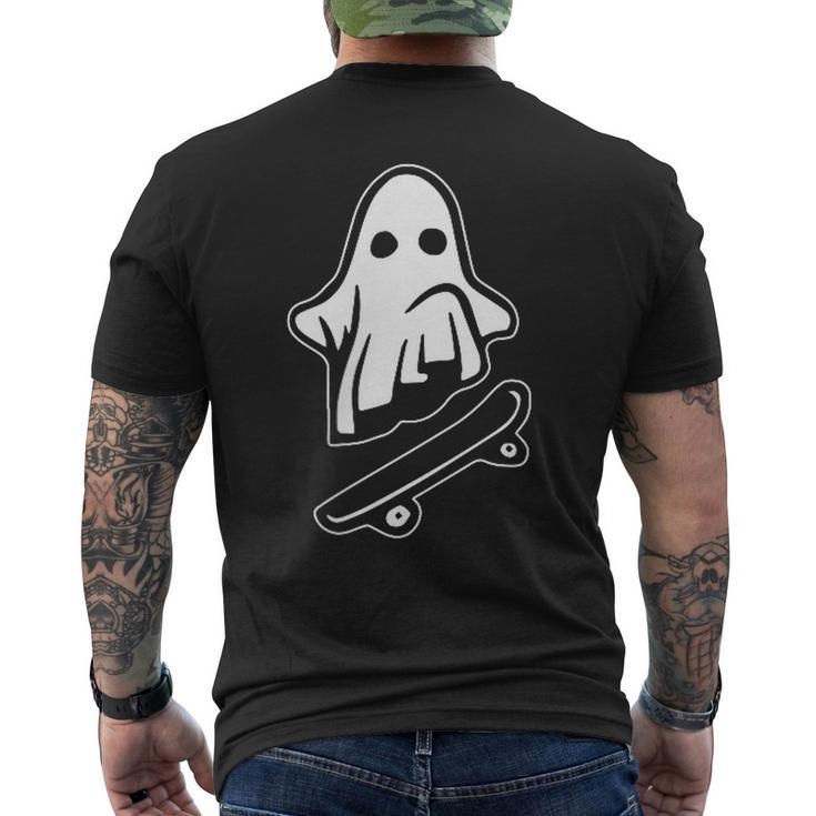 Ghost Skateboarding Halloween Costume Ghoul Spirit Men's T-shirt Back Print