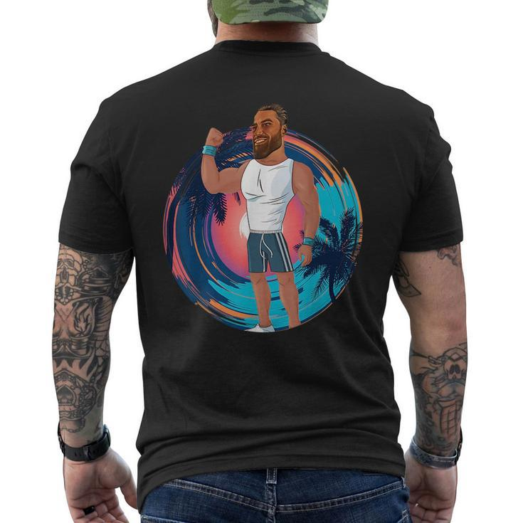 Gigachad Gym Meme Giga Chad Fitness Alpha Male Bodybuilder Men's Back Print T-shirt
