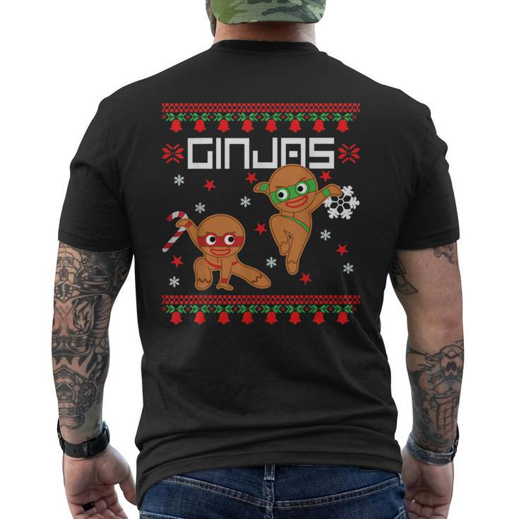 Ginjas Gingerbread Ninjas Ugly Christmas Sweater Meme Men's T-shirt Back Print