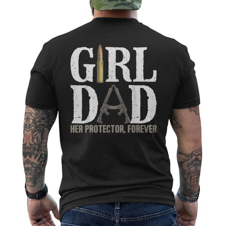 Girl Dad Her Protector Forever Funny Father Of Girls  Mens Back Print T-shirt